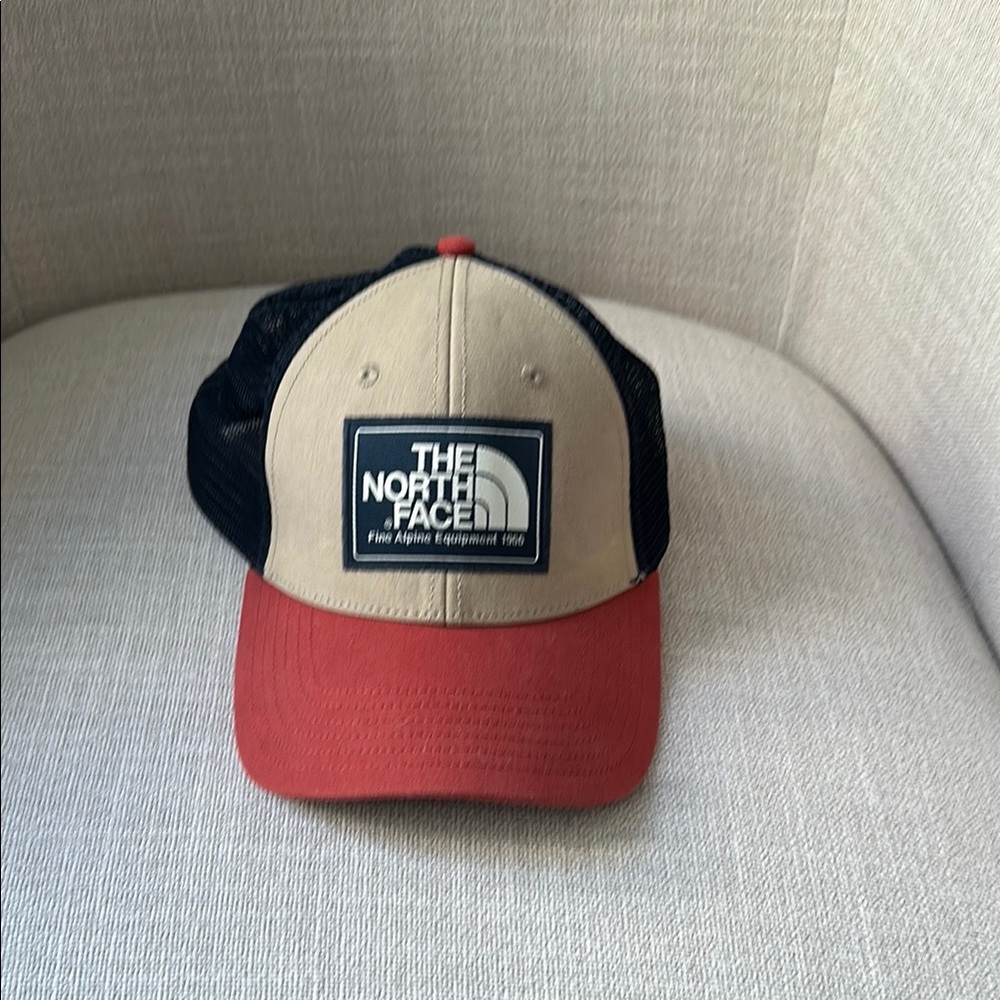 The North Face Trucker Hat in Red and Tan